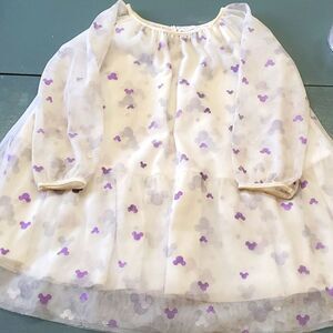 Little girls size 4T Disney junior MICKEY dress. Chiffon over lay. GREAT USED.